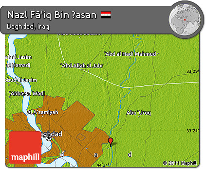 Physical Map of Nazl Fā'iq Bin Ḩasan