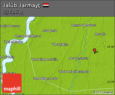 Physical Map of Jalūb Jarmayţ