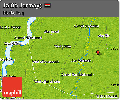 Physical Map of Jalūb Jarmayţ