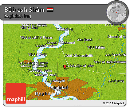 Physical Panoramic Map of Būb Ash Shām