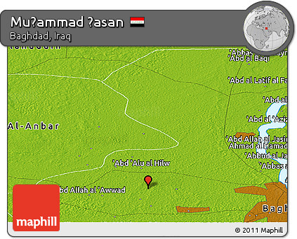 Physical Panoramic Map of Muḩammad Ḩasan