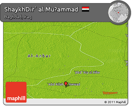 Physical Panoramic Map of ShaykhDir` Al Muḩammad