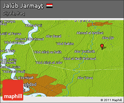 Physical Panoramic Map of Jalūb Jarmayţ
