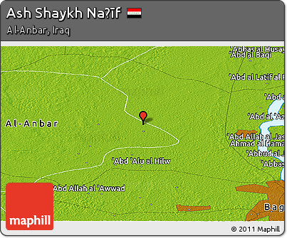 Physical Panoramic Map of Ash Shaykh Naḩīf