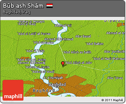 Physical Panoramic Map of Būb Ash Shām