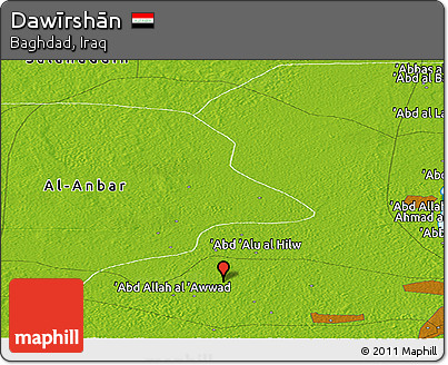 Physical Panoramic Map of Dawīrshān