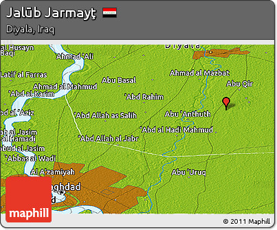 Physical Panoramic Map of Jalūb Jarmayţ