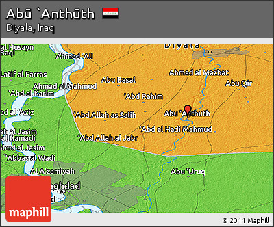 Political Panoramic Map of Abū `Anthūth