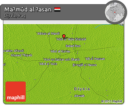 Physical 3D Map of Maḩmūd Al Ḩasan