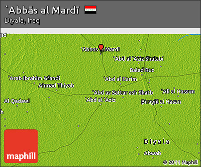 Physical 3D Map of `Abbās Al Mardī