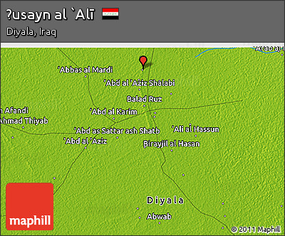 Physical 3D Map of Ḩusayn Al `Alī