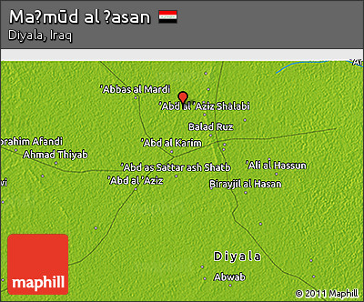 Physical 3D Map of Maḩmūd Al Ḩasan