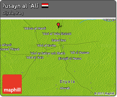 Physical 3D Map of Ḩusayn Al `Alī