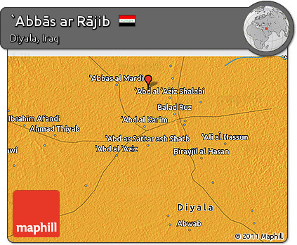 Political 3D Map of `Abbās Ar Rājib
