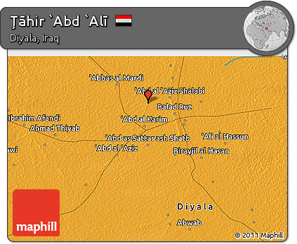 Political 3D Map of Ţāhir `Abd `Alī