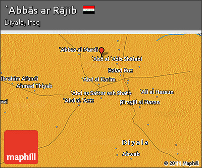Political 3D Map of `Abbās Ar Rājib