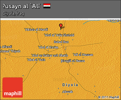 Political 3D Map of Ḩusayn Al `Alī