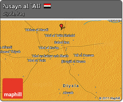 Political 3D Map of Ḩusayn Al `Alī