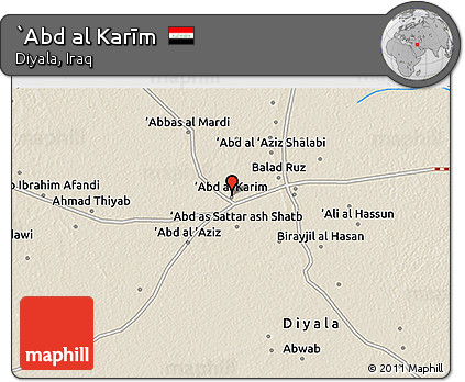 Shaded Relief 3D Map of `Abd Al Karīm