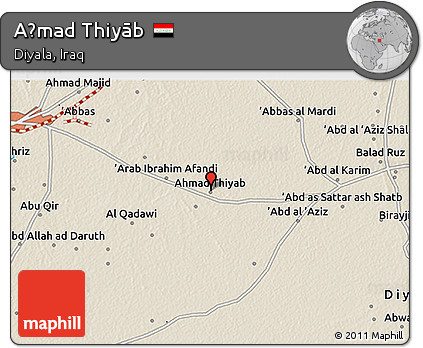 Shaded Relief 3D Map of Aḩmad Thiyāb