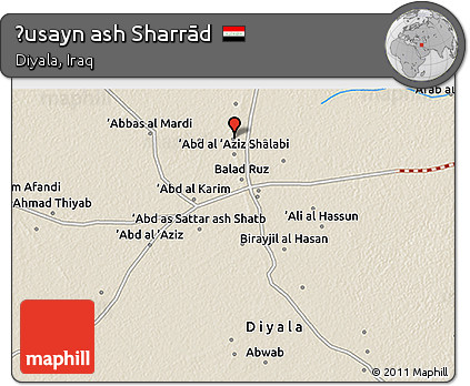 Shaded Relief 3D Map of Ḩusayn Ash Sharrād