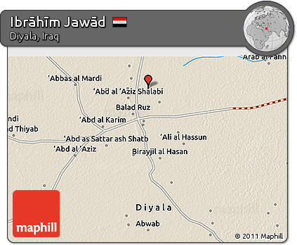 Shaded Relief 3D Map of Ibrāhīm Jawād