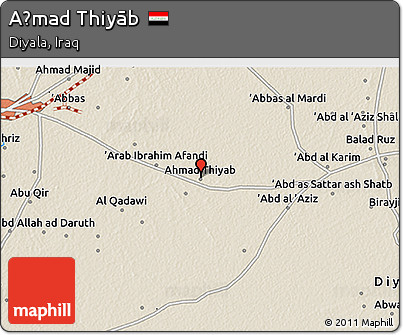 Shaded Relief 3D Map of Aḩmad Thiyāb
