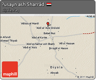 Shaded Relief 3D Map of Ḩusayn Ash Sharrād