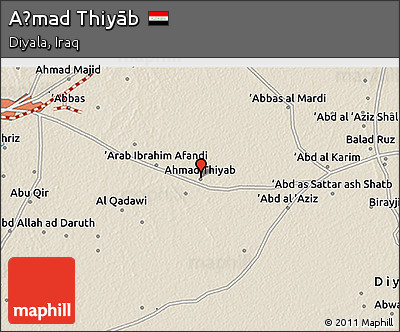 Shaded Relief 3D Map of Aḩmad Thiyāb