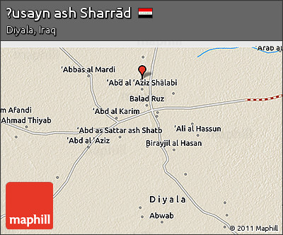 Shaded Relief 3D Map of Ḩusayn Ash Sharrād