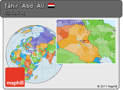 Political Location Map of Ţāhir `Abd `Alī
