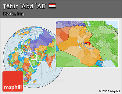 Political Location Map of Ţāhir `Abd `Alī