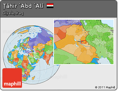 Political Location Map of Ţāhir `Abd `Alī