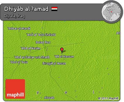 Physical Map of Dhiyāb Al Ḩamad