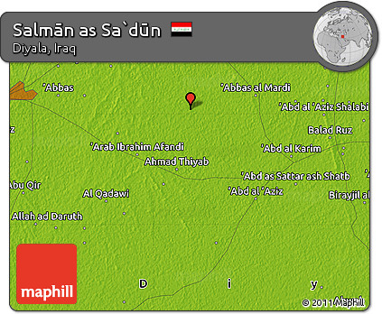 Physical Map of Salmān As Sa`dūn