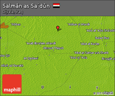 Physical Map of Salmān As Sa`dūn