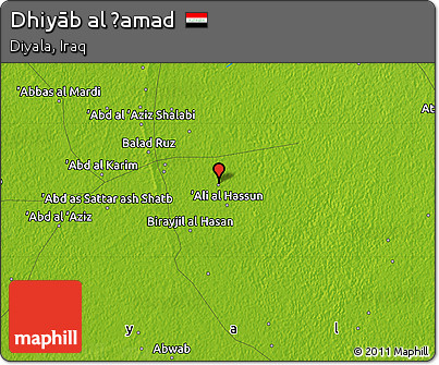 Physical Map of Dhiyāb Al Ḩamad