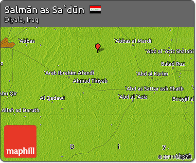 Physical Map of Salmān As Sa`dūn
