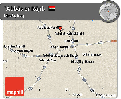 Shaded Relief Map of `Abbās Ar Rājib