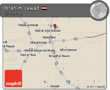 Shaded Relief Map of Ibrāhīm Jawād