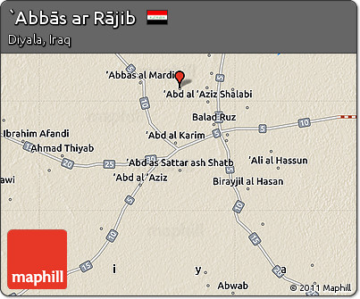 Shaded Relief Map of `Abbās Ar Rājib