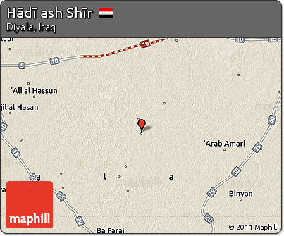 Shaded Relief Map of Hādī Ash Shīr