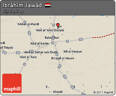 Shaded Relief Map of Ibrāhīm Jawād