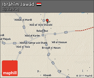 Shaded Relief Map of Ibrāhīm Jawād