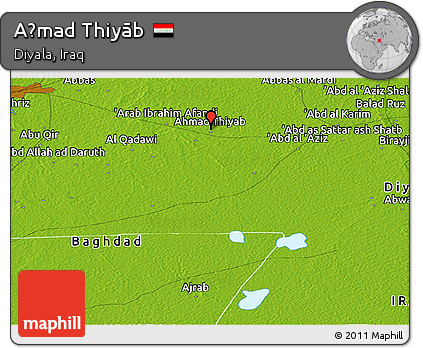 Physical Panoramic Map of Aḩmad Thiyāb