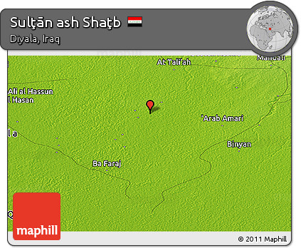 Physical Panoramic Map of Sulţān Ash Shaţb