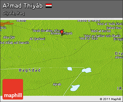 Physical Panoramic Map of Aḩmad Thiyāb