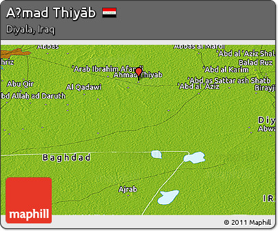 Physical Panoramic Map of Aḩmad Thiyāb