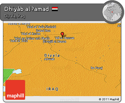 Political Panoramic Map of Dhiyāb Al Ḩamad