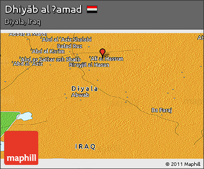 Political Panoramic Map of Dhiyāb Al Ḩamad